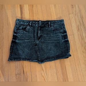 Mile End Black Denim Mini Skirt